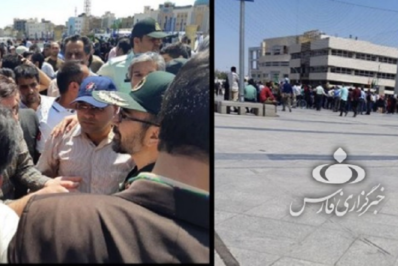 تصویری از حضور فرمانده سپاه امام رضا(ع) در جمع معترضان مشهد