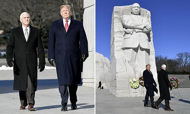 حضور دونالد ترامپ و مایک پنس در مراسم یابود لوترکینگ [+عکس]