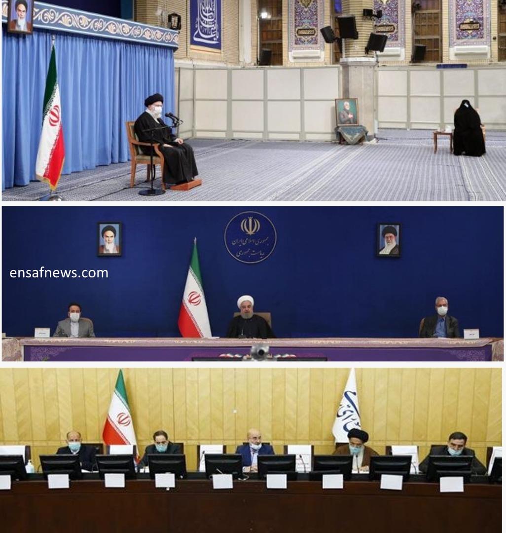 عکس | فاصله‌ی اجتماعی از نظر رهبری، روحانی و قالیباف